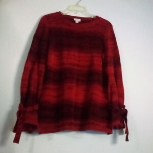 St. John's Bay Red and Black Crew Neck Sweater